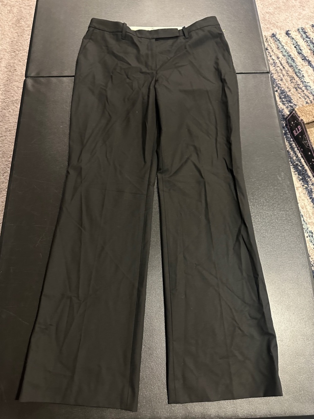 LOFT Black Straight-Leg Dress Trousers